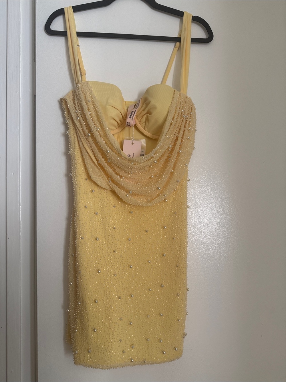 Cutesie yellow mini dress. For a night out in the town.